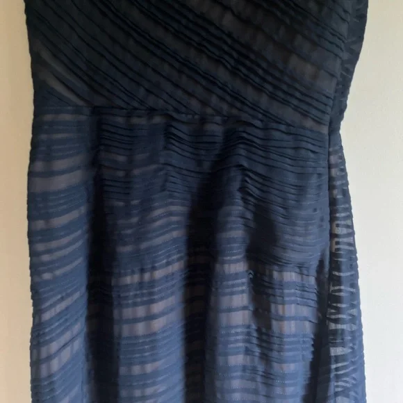 Tadashi Soji pleated navy dress, (worn one time) bought at Nordstrom for $350. - Picture 2 of 9